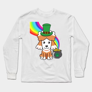 Funny poodle celebrates st patricks day Long Sleeve T-Shirt